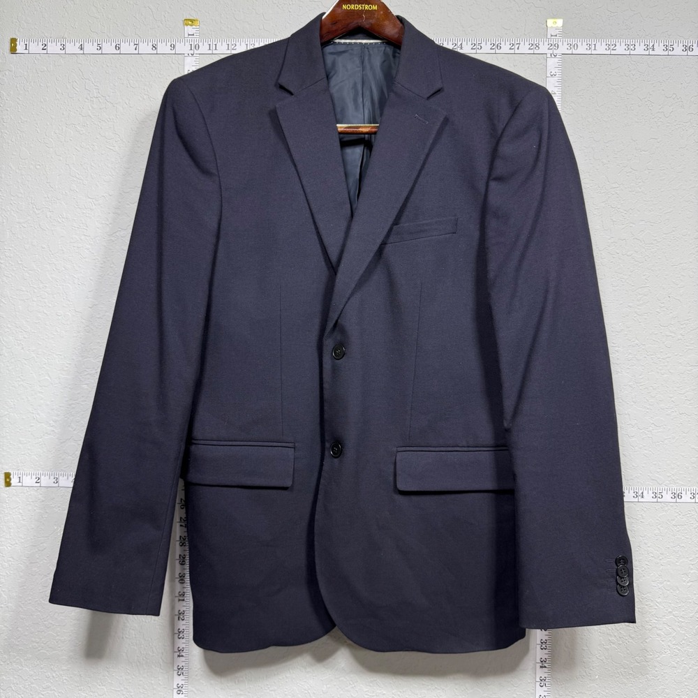 HM Essentials No 12 Slim Fit Navy Blue Wool Blend Blazer Jacket 44R